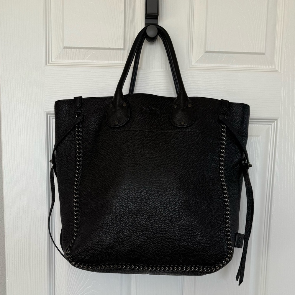 Coach Tatum Tall Tote in black pebble leather with Whiplash chain detail - Picture 6 of 16
